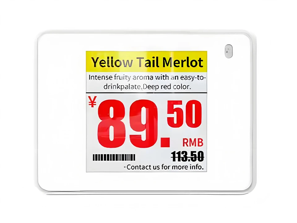 1.54" 4 - Rangi mar E-Ink Lebo mar shelf mar elektronik (ESL) man kod NFC kod LED