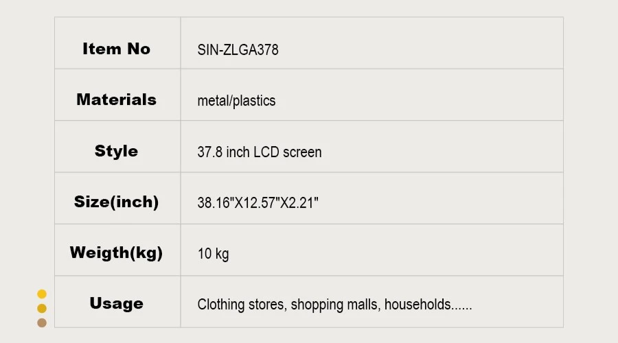 37.8 Inch Bar Display Digital Signage